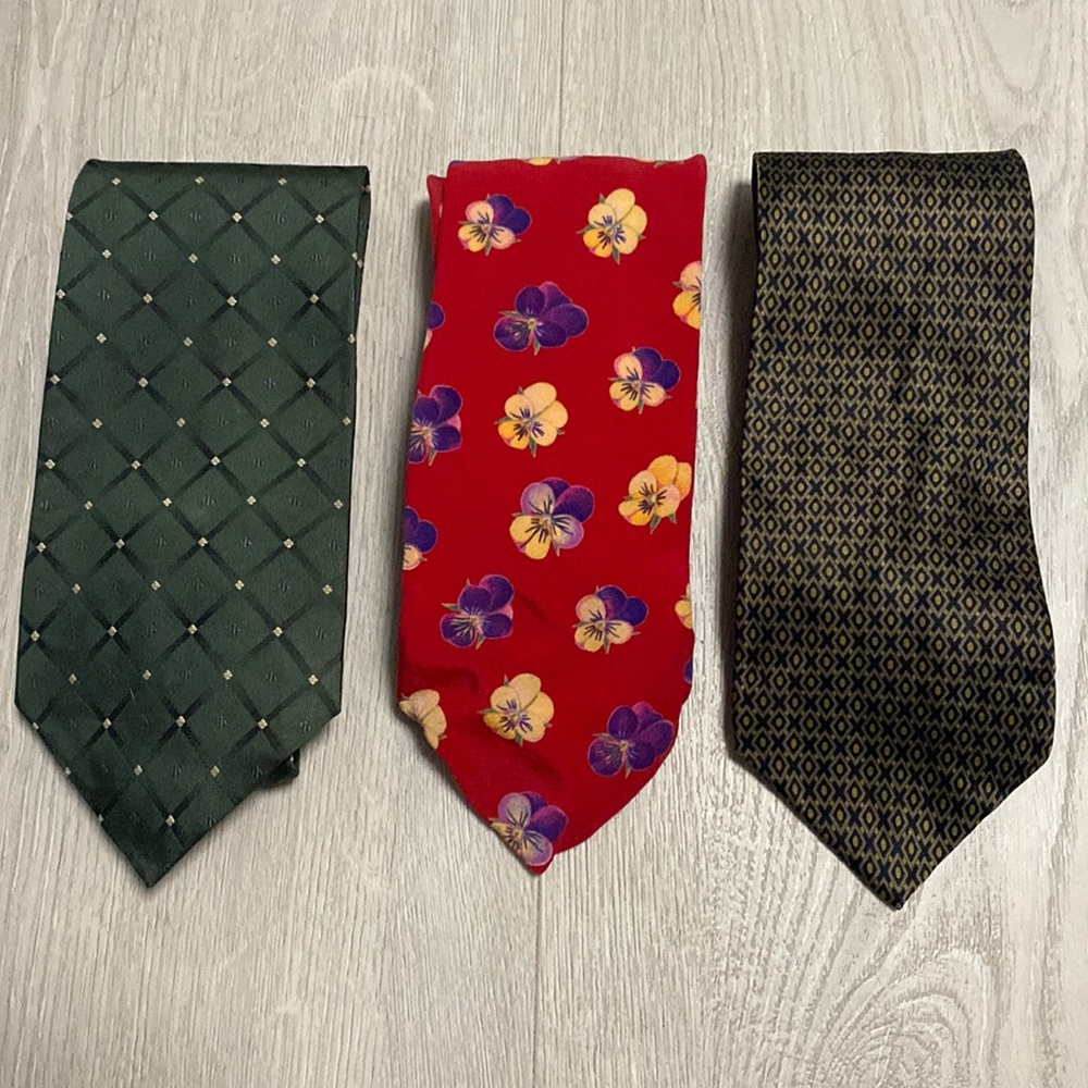 🔥BUNDLESALE Lot of 3 silk neck ties nwot Today’s Man, Claiborne